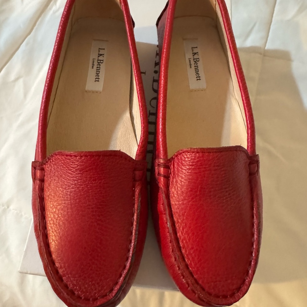 LK Bennett Bold Red Leather Flats